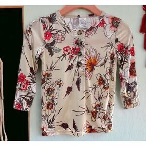 Lou Lou & Company Sienna Floral Print Button up Baby Top size 6-12m